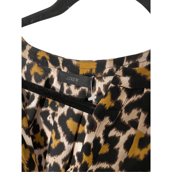 J. Crew Cheetah Career Women's Silk Blouse Animal Print Western Office Siren S - Picture 2 of 5